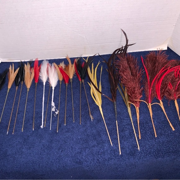 23 Assorted Feather Picks Natural Home Decor Floral Arrangement Vibrant 8 - 12” - Picture 1 of 3